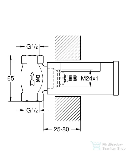 Grohe csempeszelep, 1/2″ 29800002