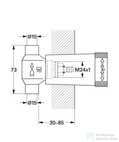 Grohe csempeszelep, 1/2″ 29801000