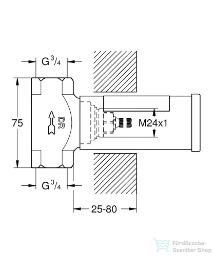 Grohe csempeszelep, 3/4″ 29802002