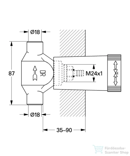 Grohe csempeszelep alsó rész, 3/4″ 29803000