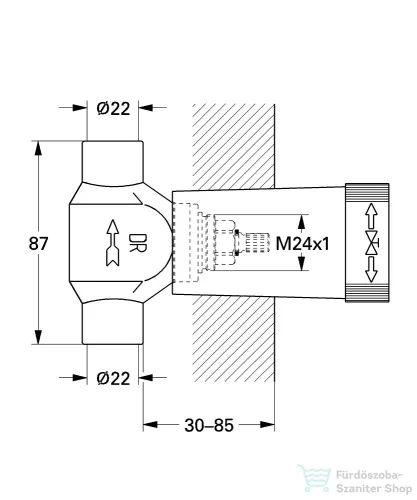 Grohe csempeszelep alsó rész, 3/4″ 29804000