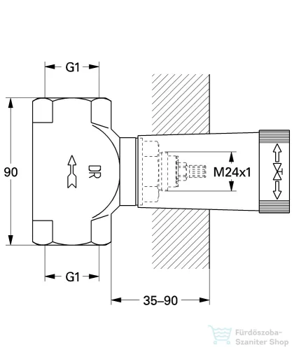 Grohe csempeszelep, 1″ 29805000