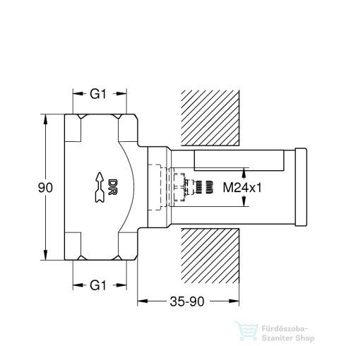 Grohe csempeszelep, 1″ 29805002