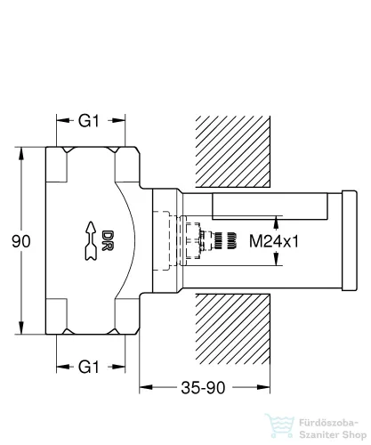Grohe csempeszelep, 1″ 29805002