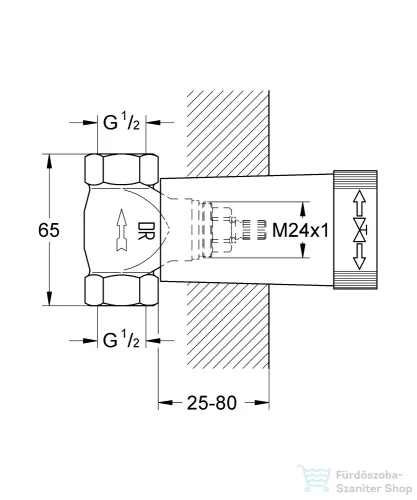 Grohe csempeszelep, 1/2″ 29811000