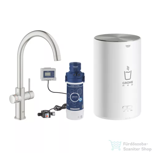 Grohe RED Duo mosogató csaptelep M-es méretű bojlerrel,Supersteel 30083DC1