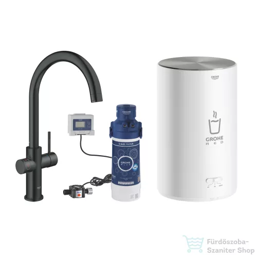 Grohe RED Duo mosogató csaptelep M-es méretű bojlerrel,Bársony fekete 30083KS1