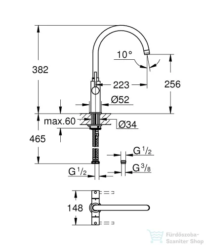 Grohe AMBI COSMOPOLITAN mosogató csaptelep,Króm 30190000