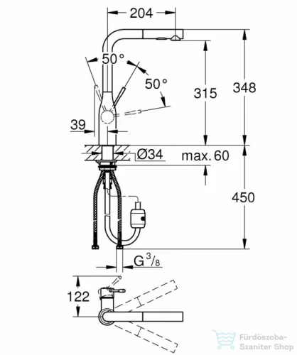 Grohe Essence kihúzható mosogató csaptelep 30270000