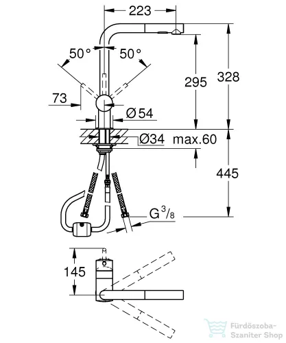 Grohe MINTA EGYKAROS MOSOGATÓCSAP 1/2? matt szuperacél 30274DC0