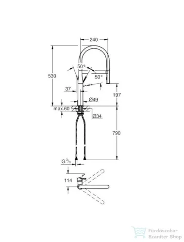 Grohe ESSENCE EGYKAROS MOSOGATÓCSAP 1/2? hard grafit 30294A00