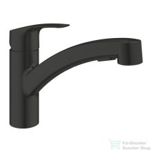   Grohe EUROSMART kihúzható fejes mosogató csaptelep 1/2,Matt fekete 303052431