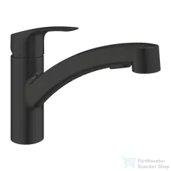   Grohe EUROSMART kihúzható fejes mosogató csaptelep 1/2,Matt fekete 303052431