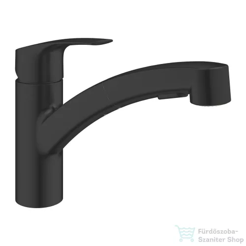 Grohe EUROSMART kihúzható fejes mosogató csaptelep 1/2,Matt fekete 303052431