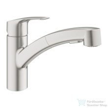  Grohe EUROSMART kihúzható fejes mosogató csaptelep 1/2,Supersteel 30305DC1