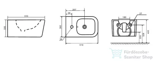 Kielle ARKAS I függesztett bidé, fehér 30311000
