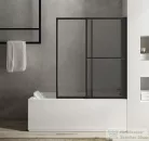 Sapho POLYSAN OLBIA teleszkópos kádparaván, 1230mm, matt fekete (30317B)