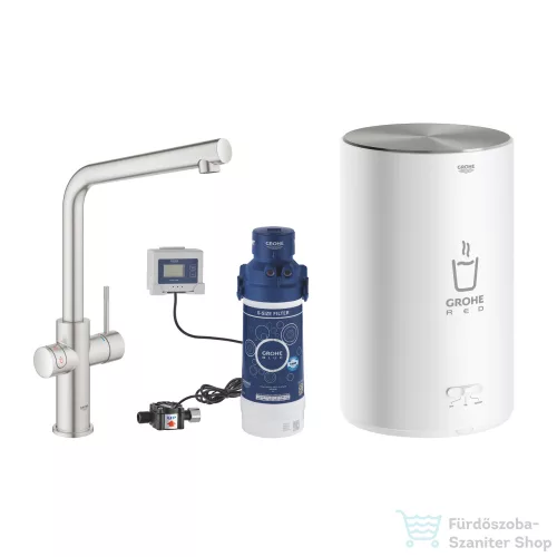 Grohe RED Duo mosogató csaptelep M-es méretű bojlerrel,Supersteel 30327DC1