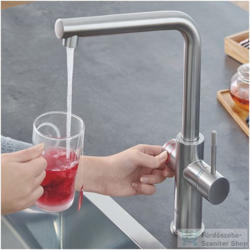 Grohe RED Duo mosogató csaptelep M-es méretű bojlerrel,Supersteel 30327DC1