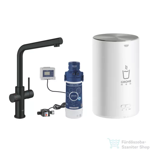 Grohe RED Duo mosogató csaptelep M-es méretű bojlerrel,Bársony fekete 30327KS1