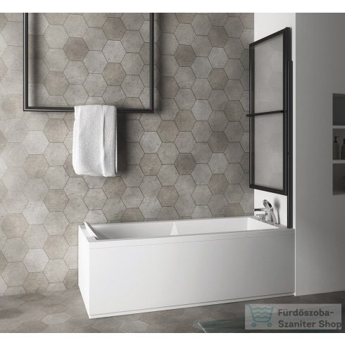 Sapho POLYSAN KAGERA teleszkópos kádparaván, 710mm, matt fekete (30336B)