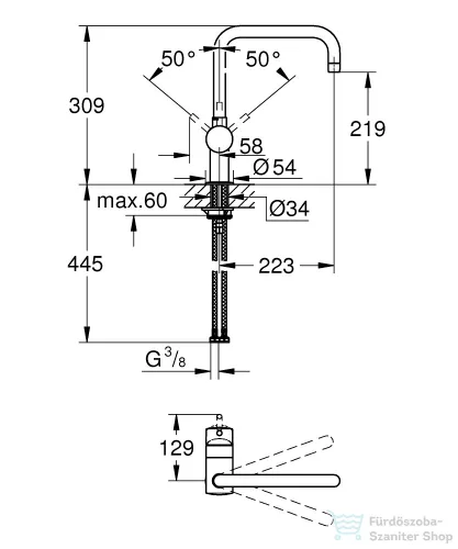 Grohe MINTA EGYKAROS MOSOGATÓCSAP 1/2 króm 30346000
