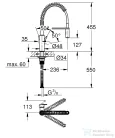 Grohe QuickFix GET 2 funkciós mosogató csaptelep, króm 30361000