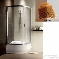   Radaway Premium Plus A 1700 90x90 íves tolóajtós zuhanykabin króm/barna 30401-01-08N
