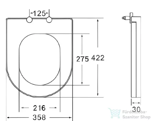 Kielle Slim easy lock WC ülőke, fehér 30401000S