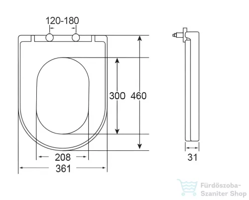 Kielle Slim easy lock WC ülőke, fehér 30401020