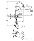 Grohe Quickfix GLOUCESTER 2 funkciós mosogató csaptelep,supersteel 30422DC0