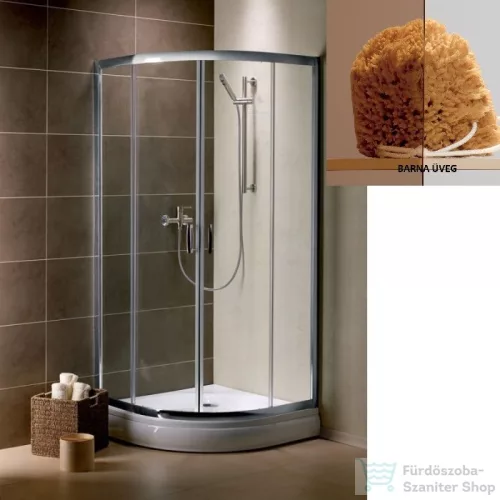 Radaway Premium Plus A 100x100 íves zuhanykabin króm/barna 30423-01-08N