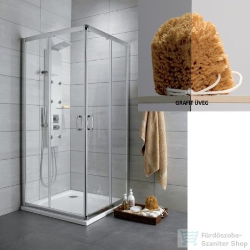 Radaway Premium Plus C 100x100 szögletes zuhanykabin króm/grafit 30443-01-05N