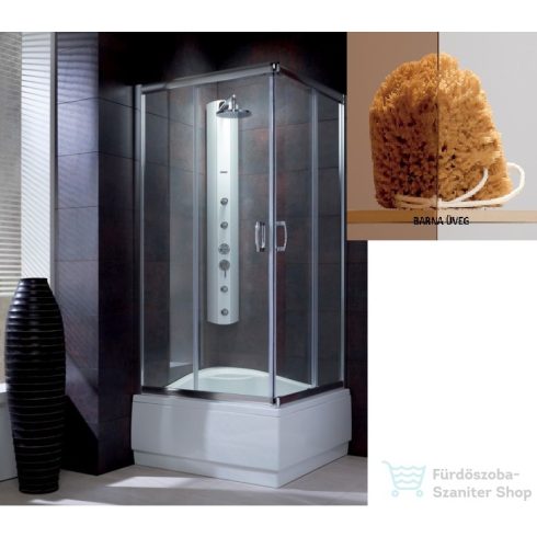 Radaway Premium Plus C 1700 90x90 szögletes zuhanykabin króm/barna 30451-01-08N