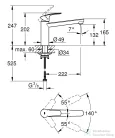 Grohe EUROSMART mosogató csaptelep,Króm 30463000