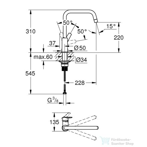 Grohe Quickfix START 1 funkciós mosogató csaptelep,króm 30470000
