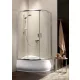 Radaway Premium Plus E 1700 100x80 aszimmetrikus íves tolóajtós zuhanykabin króm/átlátszó 30481-01-01N