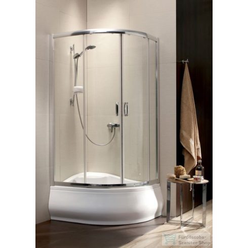 Radaway Premium Plus E 1700 120x90 aszimmetrikus íves tolóajtós zuhanykabin króm/átlátszó 30483-01-01N