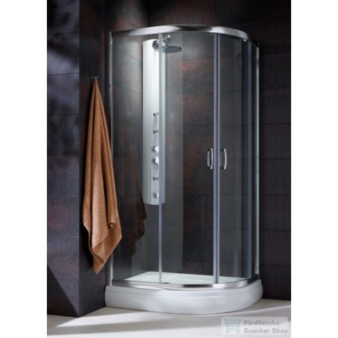 Radaway Premium Plus E 1900 100x80 aszimmetrikus íves tolóajtós zuhanykabin króm/átlátszó 30491-01-01N