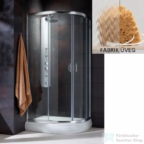 Radaway Premium Plus E 1900 100x80 aszimmetrikus íves tolóajtós zuhanykabin króm/fabrik 30491-01-06N