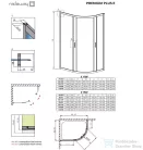 Radaway Premium Plus E 1900 100x80 aszimmetrikus íves tolóajtós zuhanykabin króm/fabrik 30491-01-06N