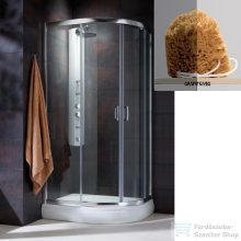   Radaway Premium Plus E 1900 90x80 aszimmetrikus íves tolóajtós zuhanykabin króm/grafit 30492-01-05N