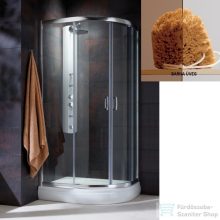   Radaway Premium Plus E 1900 90x80 aszimmetrikus íves tolóajtós zuhanykabin króm/barna 30492-01-08N