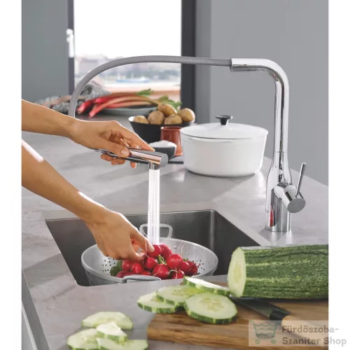 Grohe ESSENCE kihúzható fejes,2 funkciós mosogató csaptelep,króm 30504000