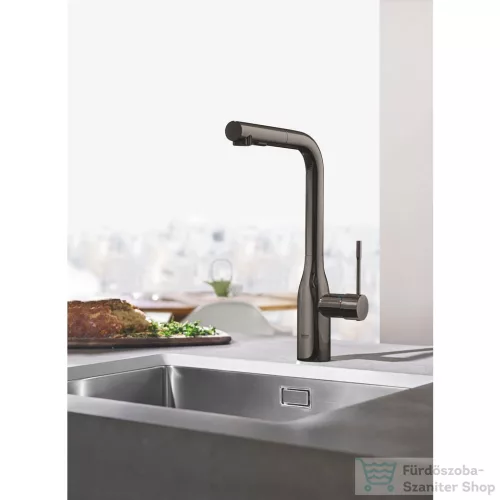 Grohe ESSENCE kihúzható fejes,2 funkciós mosogató csaptelep,Hard Graphite 30504A00