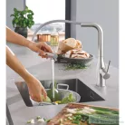 Grohe ESSENCE kihúzható fejes,2 funkciós mosogató csaptelep,Supersteel 30504DC0