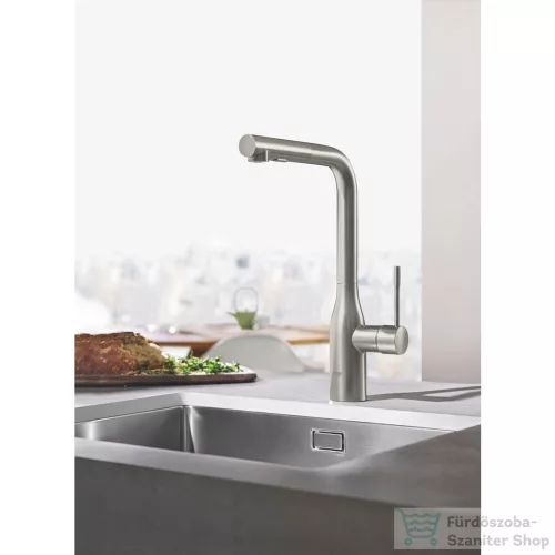 Grohe ESSENCE kihúzható fejes,2 funkciós mosogató csaptelep,Supersteel 30504DC0