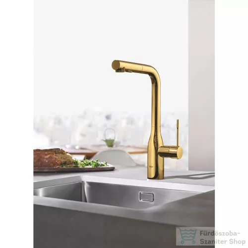 Grohe ESSENCE kihúzható fejes,2 funkciós mosogató csaptelep,Cool Sunrise 30504GL0