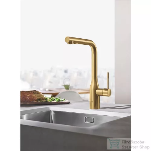 Grohe ESSENCE kihúzható fejes,2 funkciós mosogató csaptelep,Brushed Cool Sunrise 30504GN0