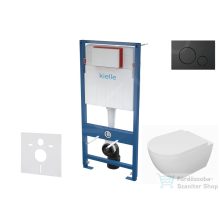   Kielle Genesis falra szerelhető WC szett, Kielle Oudee WC soft close ülőkével, Gemini IV matt fekete nyomólappal 30505SS65